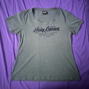 Harley Davidson Women’s Large Rhinestone Army green shirt